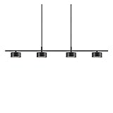 LED Pendelleuchte CLYDE Balken, 4-flammig, 4x 5W, 2700K, 4x 350lm, IP20, 3-Step MOODMAKER, schw