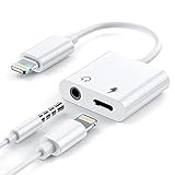 [2 in 1] Lightning Jack-Kopfhöreradapter，Apple MFi Certified Lightning-auf-3,5-mm-Klinke-Aux-Audio-Kopfhörer kompatibel für iPhone 12/11/XS/XR/X 8 7 Audio-Kopfhöreradapter，unterstützt alle iOS-Sy