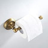 BigBig Home Toilettenpapierhalter Retro Gold, Klorollenhalter mit Antik Messing Finished, Papierrollenhalter Wandmontage für Badezimmer und Kü