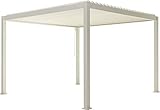 SORARA Mirador Classic Pavillon 3 x 3 m Wasserdicht - Pergola mit Lamellendach - Aluminium/Stahl terrassenüberdachung - Weiß