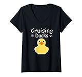 Damen Cruising Ducks Gummiente #cruisingDuck T-Shirt mit V