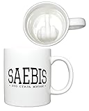 SAEBIS Lifestyle Tasse - weiß - Keramik - 8,2 x 9,5cm (ØxH)
