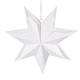 Hellum doppellagiger LED Outdoor Stern weiß, lampion außen wetterfest, Adventsstern, Weihnachtsstern mit LED Leuchtmittel inkl, 3m Netzkabel weiß, Hängestern, Ø 40cm, für Außen, 578713