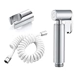 AOZORZ Handheld Bidet Waschbeckenbrause, Handbrause Für Küche, Bad, Waschküche Oder Werkstatt, Ideal Zum Nachrüsten, Einfache Handhabung, Set Mit Schlauch Und Adapter,Silber,Bidet Set C