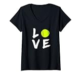 Damen Love Tennis-Sport Design für Tennisspieler und Tennistrainer T-Shirt mit V