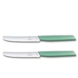 Victorinox Swiss Modern Tomaten-und Tafelmesser Set, 2-teilig, Rostfreier Stahl, ergonomischer Griff, Swiss M