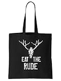 clothinx Hannibal Eat the Rude - Esse die Unhöflichen | Film und Serien Fan-Design | Menschen statt Tiere | Stoff-Tasche Schw