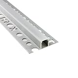 LED Aluprofil T77 Bordüre 12mm silber Fliesenprofil + Abdeckung Fliesen für LED-Streifen-Strip 2m milky