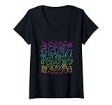 Damen Buntes Labor Wissenschaft Chemie Physik T-Shirt mit V