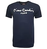 Pierre Cardin Classic 100% Baumwolle Rundhalsausschnitt Kurze Ärmel Signature Large Print T-Shirt - Mehrfarbig- Größe S-2XL Verfügbar (XL, Navy)