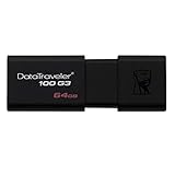Kingston DT100G3/64GB DataTraveler 100 G3, USB 3.0, 3.1 Flash Drive, 64 GB, schw