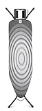 Brabantia Streckmetall-Bügeltisch mit Dampfstopmulde, Bügelbrett,, Titan Oval / Schwarz, 103841