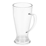 NUOBESTY 460ML Kunststoff Bierglas Bierkrug Biertasse Bier Trinkbecher Saft Tasse Saftglas Longdrinkglas mit Henkel Wiederverwendbar für Hausbar Party Transp