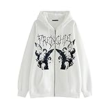 CFBHY Women's Y2k Zip-Up Hoodie,Aesthetic Graphic Hooded Sweatshirt, Hoodie, 90s Streetwear Jack
