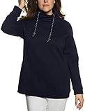 Ulla Popken Damen, Stehkragen, Kordel, Raglanärmel Sweatshirt, Blau (blau 71), 54/56 EU