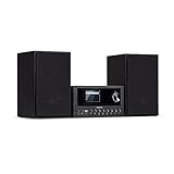 auna Connect System - Kompaktanlage, Stereoanlage, Mini HiFi Anlage mit 40 Watt max. Internet/DAB+/ FM Radio, CD-Player, schw