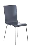 CLP Wartezimmerstuhl Pepe mit ergonomisch geformten Holzsitz und Metallgestell I Konferenzstuhl I erhältlich, Farbe:g