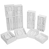 Kurtzy Menschen Fondant Figuren für Torten - Back Zubehör für Fondant - Plastik Fondant Moulds Familie mit Mann, Frau & 2 Kindern - Inkl. Gebrauchsanweisung - Backset für Zuckerguss- / Kuchen Dek