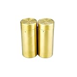 Huposdxjxlg Gewürzstreuer 2 stücke Salz und Pfeffer Set Salz und Pfeffer Shaker Spice Cruet Sets Gewürzgefäß Gewürz Set Küche Gewürzflaschen Set (Color : Gold)