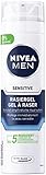 NIVEA MEN Sensitive Rasiergel im 6er Pack (6 x 200 ml), Rasiergel für eine glatte und sanfte Rasur, schonendes Rasiergel für H