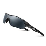 Bea Cool Sportbrille Sonnenbrille Herren, Polarisierte Sport Brille mit UV400 Schutz TAC Sportsonnenbrille PC Rahmen für Radfahren, Laufen, Outdoor-Aktivitäten (Mattschwarz)
