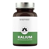 Kalium Tabletten hochdosiert - 450 mg (45%*) je Tablette, ideal für Muskeln, Nerven, Blutdruck. Kaliumcitrat 60 Tabletten von VitaminF