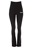 WINSHAPE Damen Functional Boot Cut Leggings High Waist BCHWL102, schwarz, Slim Style, Fitness Freizeit Sport Yoga Workout, L