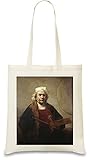 Rembrandt - Self-Portrait with Two Circles Painting Custom Printed Tote Bag| 100% Soft Cotton| Natural Color & Eco-Friendly| Unique, Re-Usable & Stylish Handbag For Every Day Use| Custom Shoulder Bag