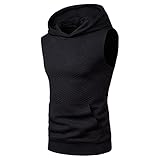 Herren Ärmellos Hoodie Tank top mit Waffel Kapuze Sport T-Shirt Muskelshirt Bodybuilding Ärmelloses T-Shirt Männer Gyms Muscle Shirts Top
