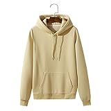 Kapuzenpullover Herren Langarm Loose Komfortabel Pullover Herren Neutraler Stil Einfarbig Paar-Outfit Sport Lassig Einfachheit Sweatshirt Herren Mit Taschen Und Kordelzug