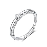 FPOJAFVN S925 Sterling Silber Meteor Ring Feine Mode Öffnung Verstellbarer Zirkon Ring Hochzeit Verlobung Jahrestag Ring Schmuck Geschenke Für Frauen,Silb