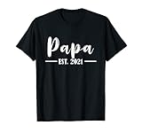 Herren Papa Est. 2021 Geschenk Werdender Vater T-S