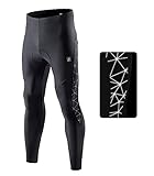 Santic Herren Radlerhose Lang Fahrradhose Winter 4D Gepolsterte Legging Radsport Windproof Fleece Radhose,Schwarz M