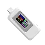 perfeclan 2-Wege-USB-Typ-C-Tester Tester HD-Display Multifunktionstest Farbdisplay Messwerkzeug Farbbildschirm Leistungskapazität Genauigkeit Kws-1902C - Weiß