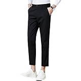 Huntrly Herren Freizeithose Einfache Slim Fit Stretch 9-Punkt-Hose Trendige Sommermode All-Match 9-Punkt-Hose 30