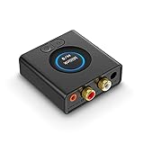 1Mii MiiLink Bluetooth 5.0 Empfänger, Low Latency Bluetooth Audio Adapter für Stereoanlage mit 3.5mm RCA,Bass-Modus,12 Stunden Sp