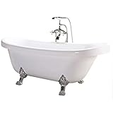 Freistehende Badewanne Acryl Antik Nostalgie Standarmatur Silber B