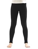 yeset Kinder Thermo Mädchen Leggings Fleece Hose lang Leggins aus Baumwolle schwarz 158