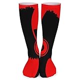 ZVEZVI Das Afro-Mädchen hört Musik über Kopfhörer Klassiker Personalisierte Socken Sport Sportliche Strümpfe 40cm lange Socke für Männer F