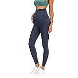 siyecaoo Damen Umstandshose Schwangerschaftshose Lange Umstandsleggings Elasstisch Skinny Fit Yogahose Leggings Schwangerschaft Umstandsmode Hosen Blau M