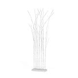MAXXMEE LED-Raumtrenner | 12 Zweige mit je 18 warmweißen LEDs für eine gemütliche Lichtstimmung in natürlicher Weiden-Optik | 150 cm Höhe | Zweigspitzen sind leicht biegsam und verstellbar [Weiß ]