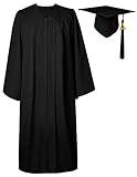 GraduatePro Abschluss Talar mit Hut Graduation Robe Bachelor Uni Abi Master Kostüm Geschenke 2021 Absolventen Akademischer Schwarz Größe 51