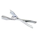 Kamino-Flam 333040 Brikettzange in Silber verzinkt, Kohlezange für Kamin, Ofen oder Grill, Kaminzange mit Doppelgelenk für Briketts und Kohle, Maße: ca. 10 x 25 x 3 cm , ca. 25 x 10 x 1