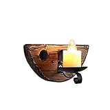 LIUBINGER Wandlampe Wandbeleuchtung Nachtlicht Schwarz Schmiedeeiser Kerzen Metall Retro Einfache Innenraum Wohnzimmer Schlafzimmer Nacht Dekorative Lamp