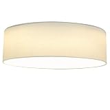 Navaris LED Deckenleuchte rund mit Stoffbezug - 22 Watt 970 Lumen - 41,5x41,2x14,5cm - Design Stoff Deckenlampe Weiß mit Montagematerial - warmweiß