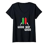 Damen Lustiges Trader Candlestick Charts Design Börsen T-Shirt mit V