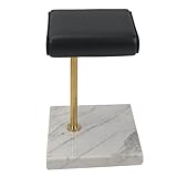 Hellery Marmor Ständer Uhrenständer Uhrenhalter Uhrenaufsteller mit PU-Leder Oberfläche für Armbanduhr und Armband, Schmuck Organisation und Display - Weißer Marmorsockel + Goldener S