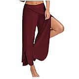 AFFGEQA Jogginghose Damen Trainingshose Einfarbig Geteilte Elastische Sporthose Laufhose Yoga Sweathose F