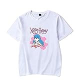 CAFINI Katy Perry Sänger Print T-Shirt, lässiger Süßer Kurzarm Pullover, Herren und Damen Fashion Streetwear Tops (2XS-4XL)