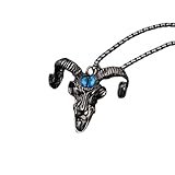 Ziege Halskette für Männer, Satan Ram Ziege Kopf Anhänger Halskette mit 27,6 'Kette, Drachenauge Halskette, Widder Sternzeichen Konstellation Amulett Halskette, Punk Tier Schmuck